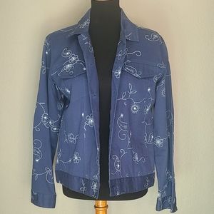 Vintage Bushwacker Embroidered Shacket Shirt Jacket with Hidden Pockets